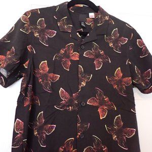 Stranger Things x H&M Demogorgon print button-down